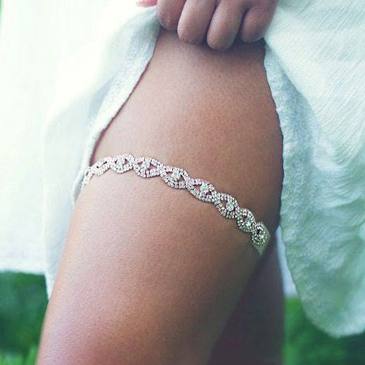 Chaînes de jambes extensibles en strass pour femmes