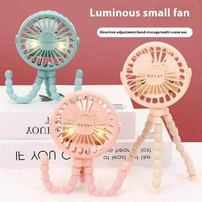 USB Powered summer heat Handheld fan with stand and Night light