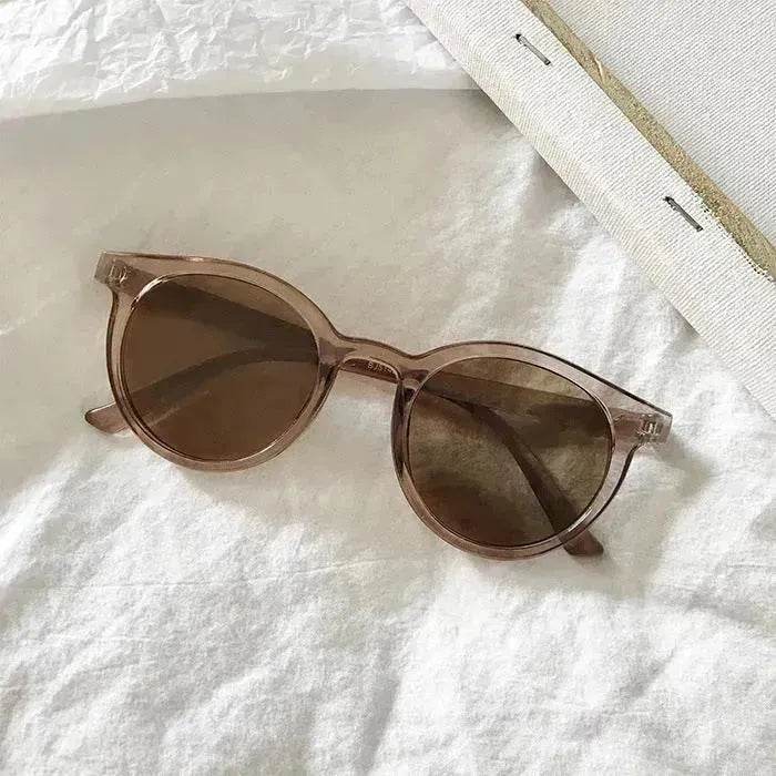 Unisex sunglasses round frame Glass UV400