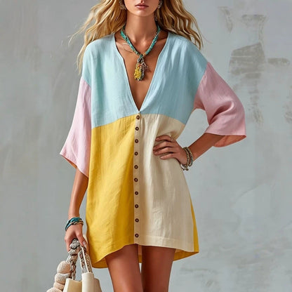 Women’s Loose-Fit Cropped Dress – Casual Relaxed Short Dress for Summer & Everyday Wear