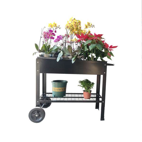 Rolling Mobile Raised Garden Bed Cart Planter Garden Bed Cart
