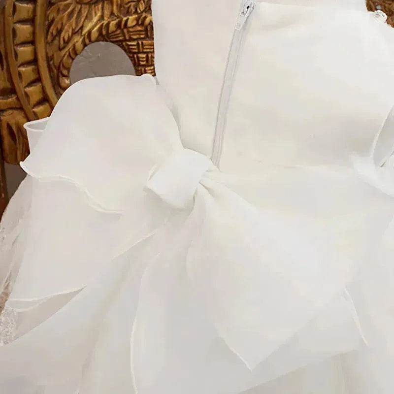 Birthday Photo Clothes Women's Tulle Tutu Super Fairy Princess Dress Girls Bow gown Christening dress Baptism dress