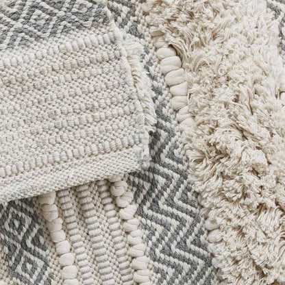 Woven Texture Stripe Bath Rug Grey 20x32