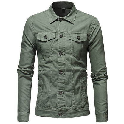 Solid color denim jacket shirt Jeans
