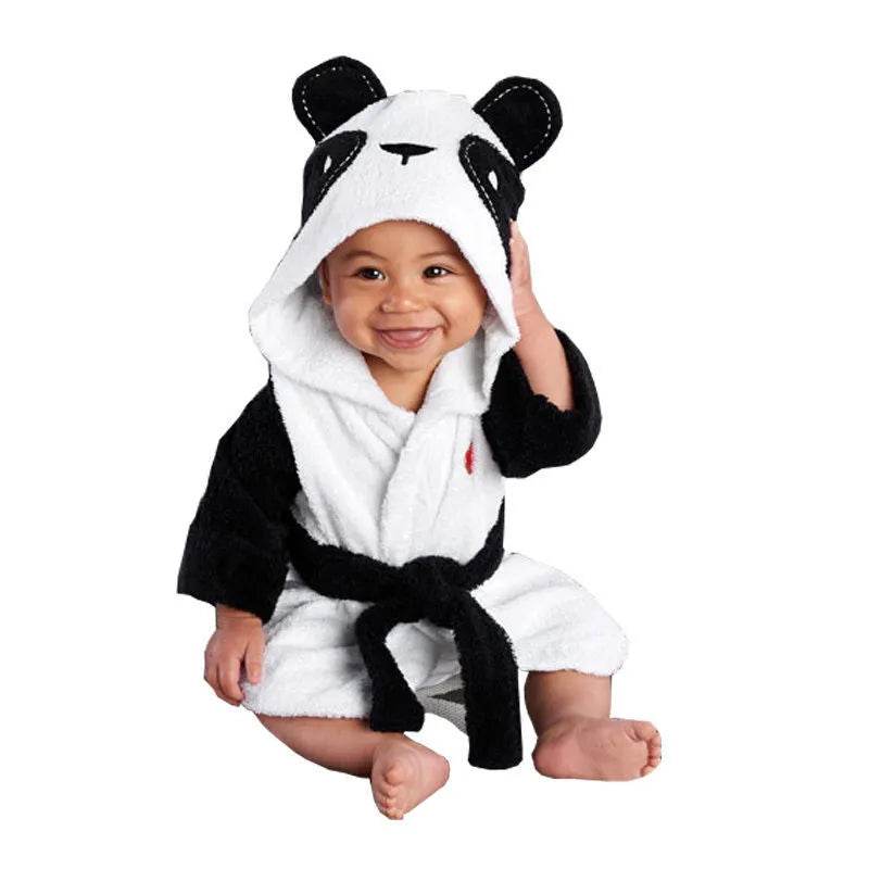 Infant Fashion Simple Cartoon Animal Fleece Bathrobe