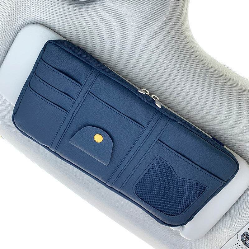 Organisateur de Pare-Soleil de Voiture Rangement Entièrement en Cuir