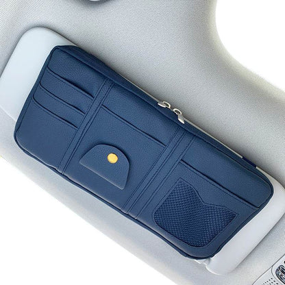 Organisateur de Pare-Soleil de Voiture Rangement Entièrement en Cuir
