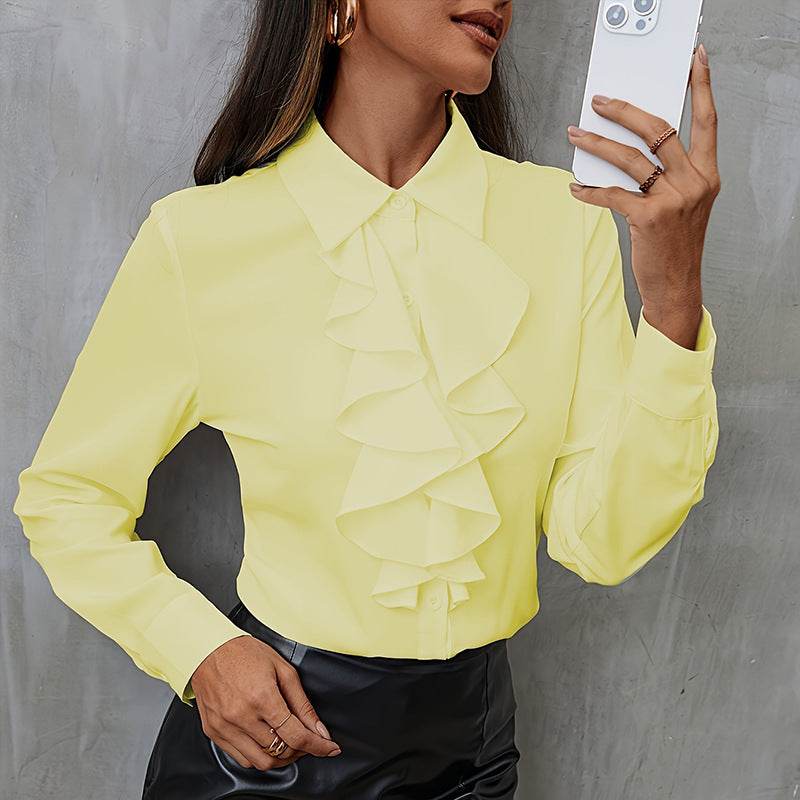 New Long Sleeve Business Work Office  Chiffon Blouse Shirt Women