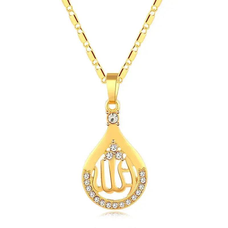 Collier créatif en cuivre en forme de goutte du Moyen-Orient pour femme