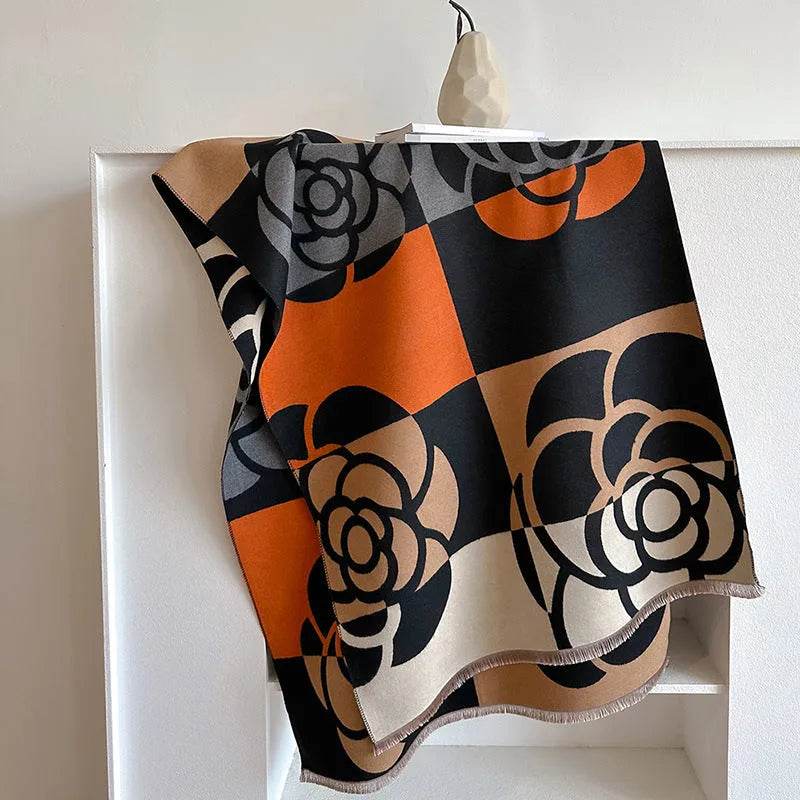 Winter Scarf Women – Soft Imitation Cashmere Warm Knitted Shawl