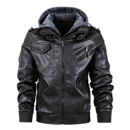Men's Motorcycle-Style PU Leather Jacket