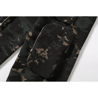 New American Jungle Camouflage Amekaji Multi-pocket Design Casual Wide-leg Workwear Cargo Trousers Pant