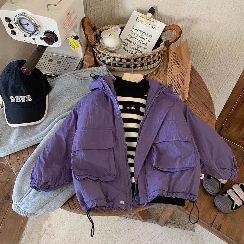 Children Fashion Personality Hoodie Padded Windproof  Winter Coat Jacket Kids