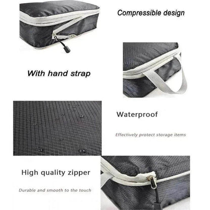 3Pcs Comp. Packing Cubes Expandable Travel Bags Organizer - Random Color
