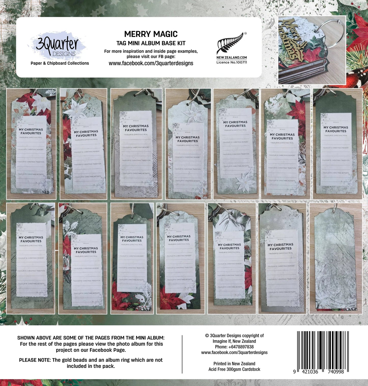 3Quarter Designs - Kit de base mini-album - Merry Magic