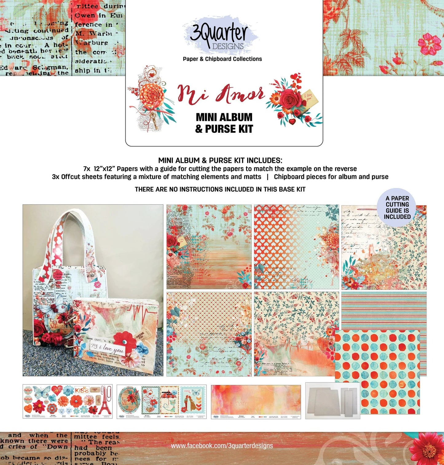 3Quarter Designs - Mini Album & Purse Kit - Mi Amor