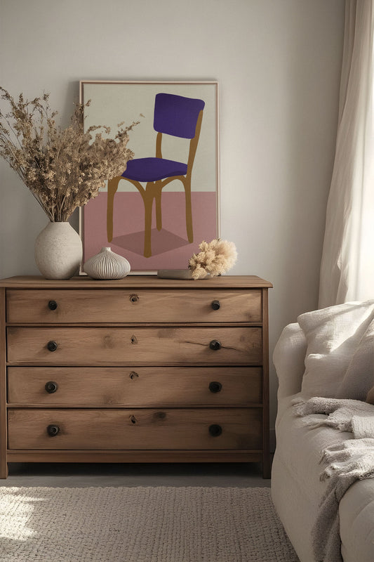 MIDNIGHT CHAIR, Artwork on stretched canvas