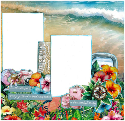 3Quarter Designs Tropic Excursion 12x12 Design Paper & Diecuts Set
