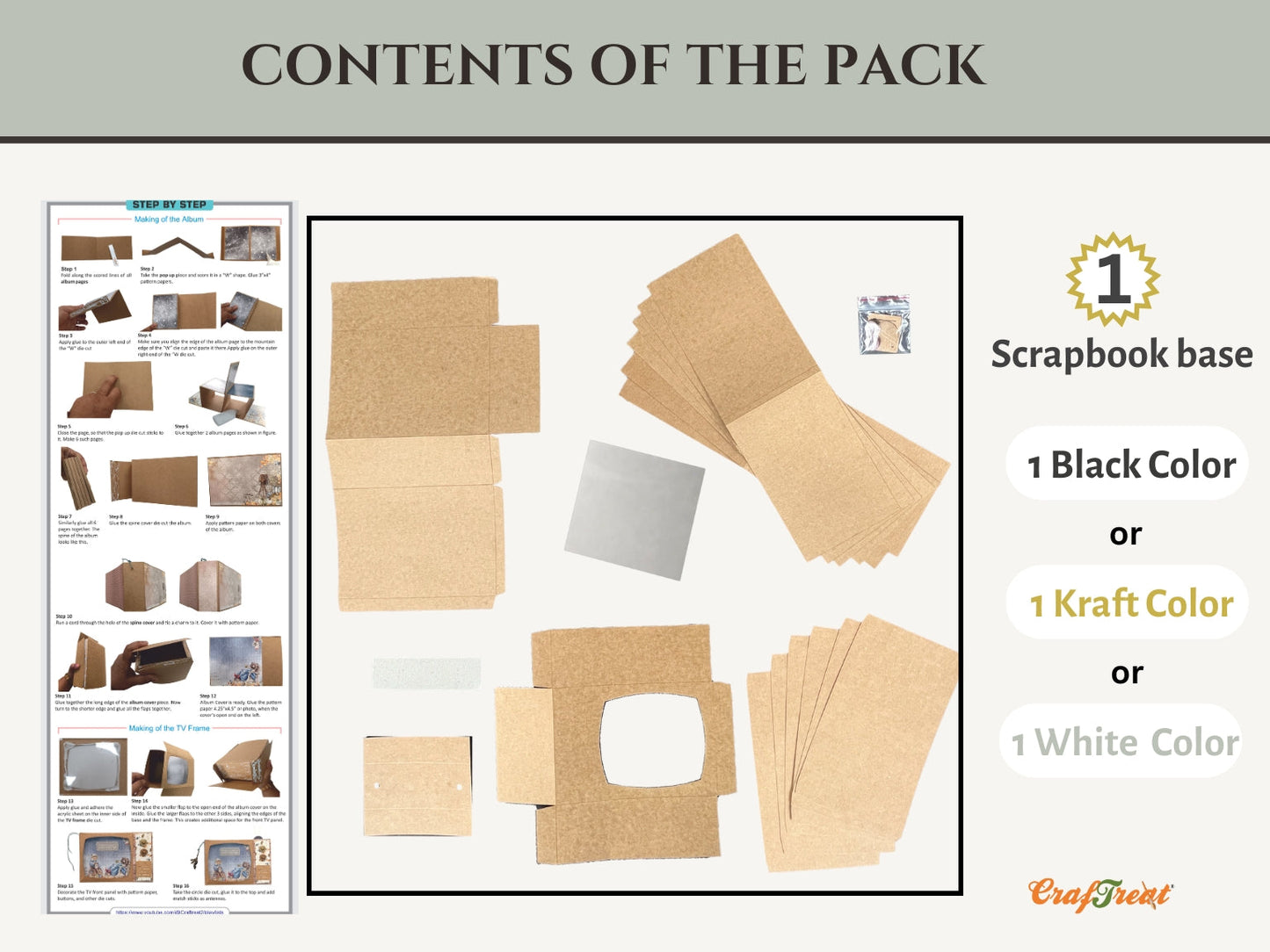 CrafTreat TV Pop Up Mini Album - Black