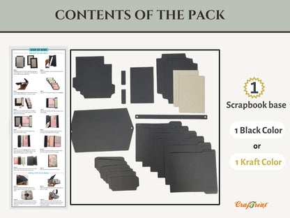 CrafTreat Picnic Basket Mini Album DIY Scrapbook Blank - Kraft