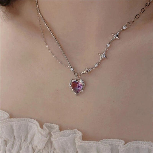 Collier Cœur de Cristal avec Étoile