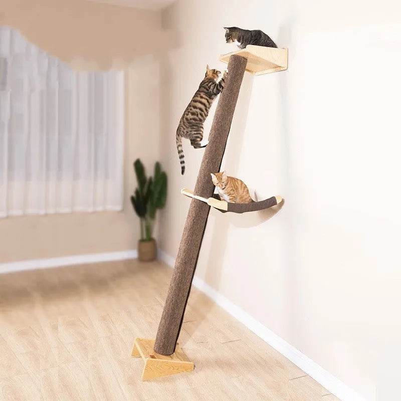 Cadre d'escalade pour grand chat en bois massif Litière pour chat Arbre à chat Étagère à chat simple