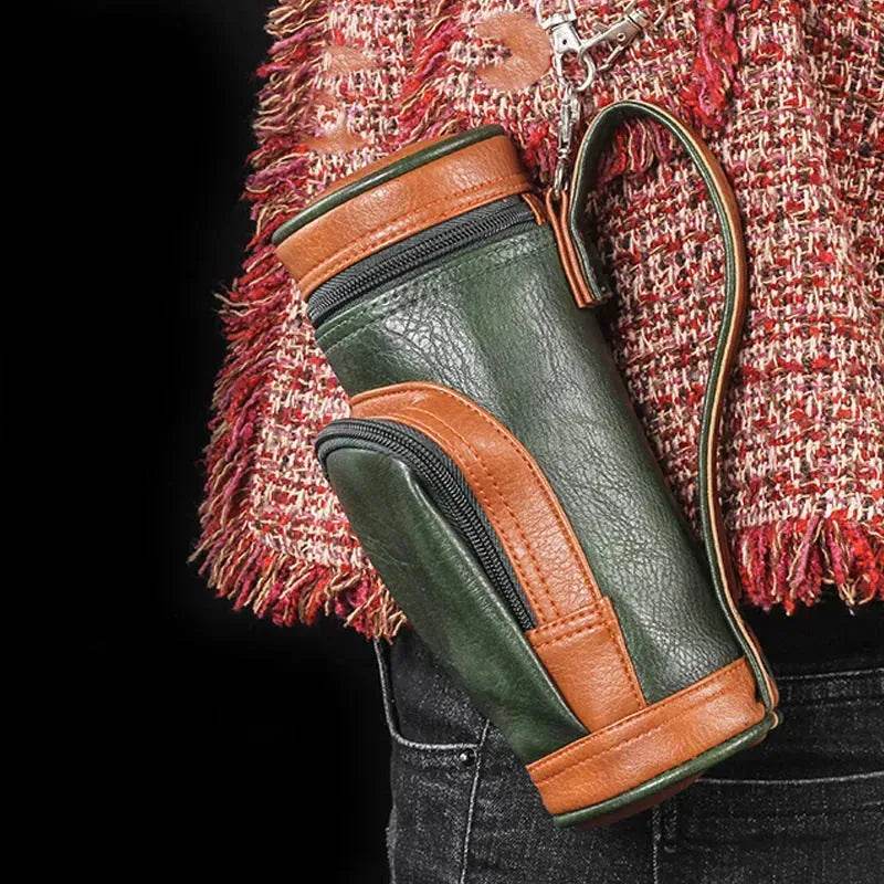 Portable Cigar Bag contains Humidifier and Cigar Cutter