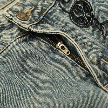 Pantalon en jean pour homme à effet usé, délavage industriel