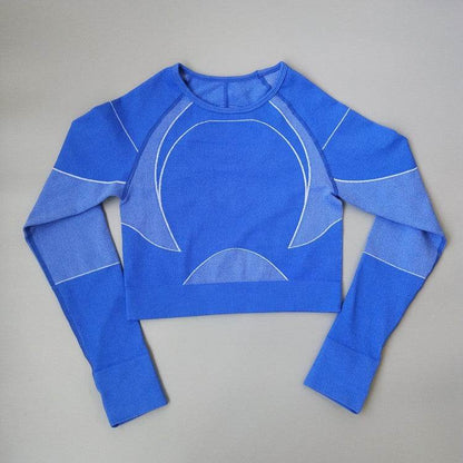 Women Tight Long Sleeve Fitness Workout Yoga Running Gym Crop top