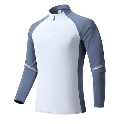 Mock Neck Half Zip  Workout top for Men Long Sleeve exercise top