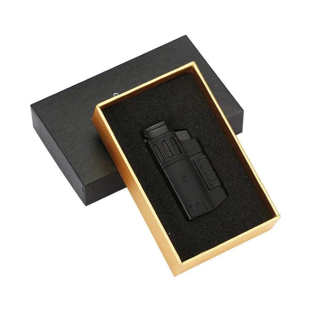 Briquet à cigares portable en métal coupe-vent avec perforateur de cigares