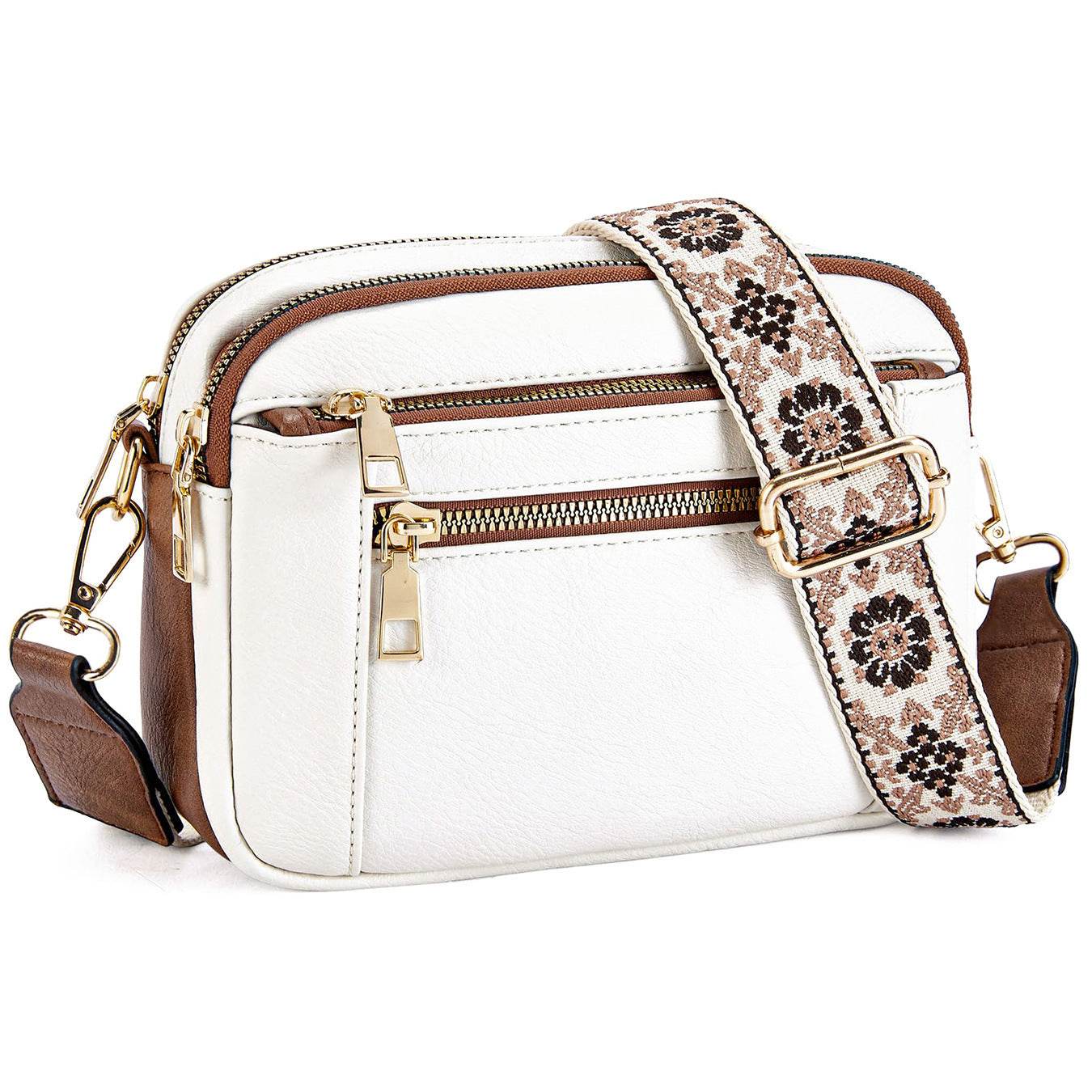 Daily Matching PU Leather Business Commute Zipper Crossbody Bags for women