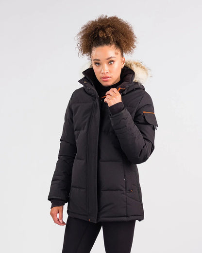 Outdoor Survival Canada Women's Nukka -40 Down Parka, Orca Black, XS - ON DISPLAY
