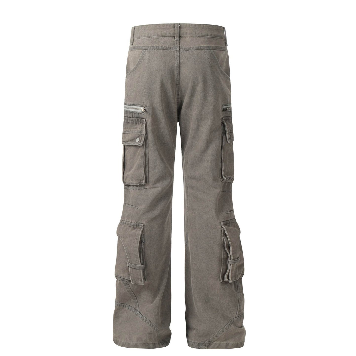 Solid Color Casual Multi-pocket Denim Jean Cargo Pants women