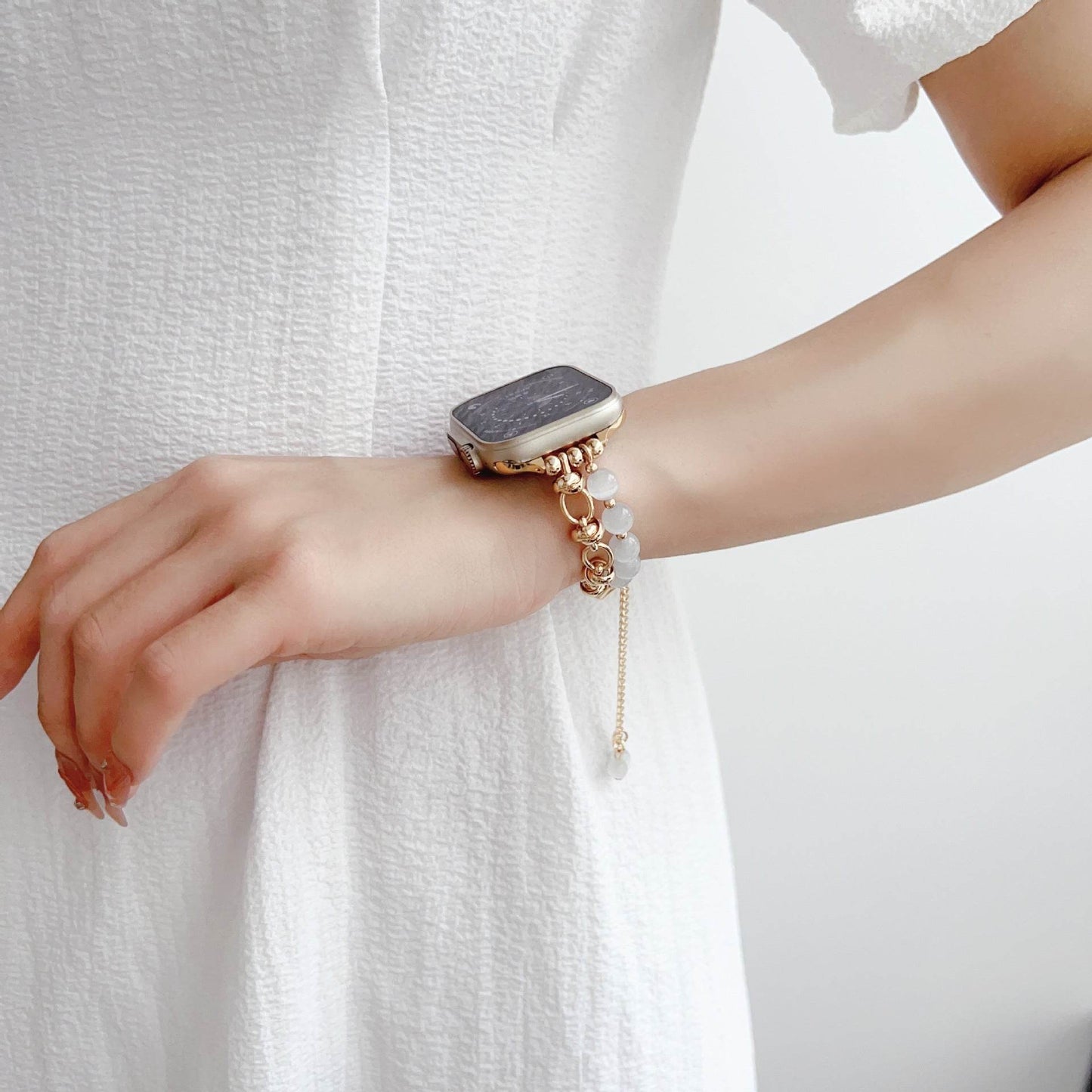 Women Fashion Smart watch Beaded Replacement Watch strap
