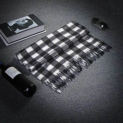 Handmade Autumn And Winter Velvet Fleece Plaid Scarf