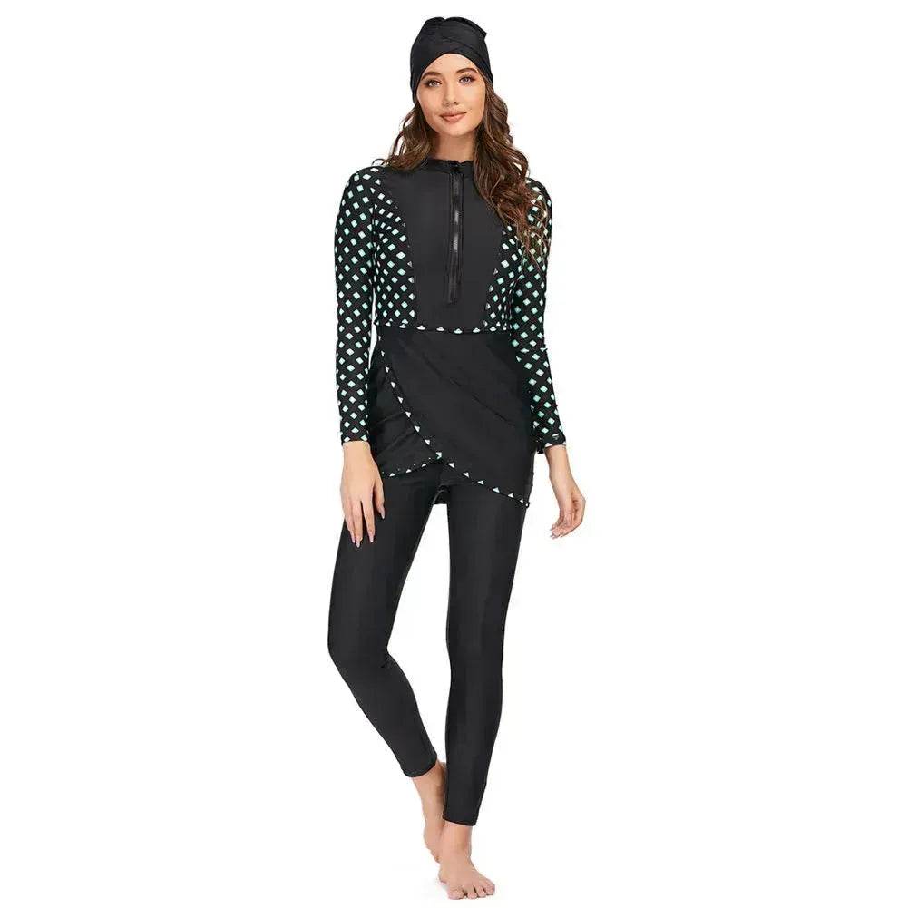 ArabSwimsuit Long-sleeved Trousers Three-piece Set Conservative Sun Protection With Chest Pad