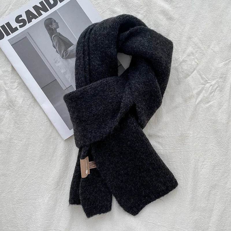 Women's Sweet Version Fleece Solid Scarf Autumn And Winter