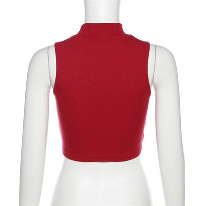 Summer New Women's Clothing Street Letters Printed Cropped Tank Top Women