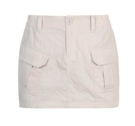 Simple Tooling Style Pocket Army Green Woven Hot Girl A- Line Mini Hip Cargo Skirt Summer
