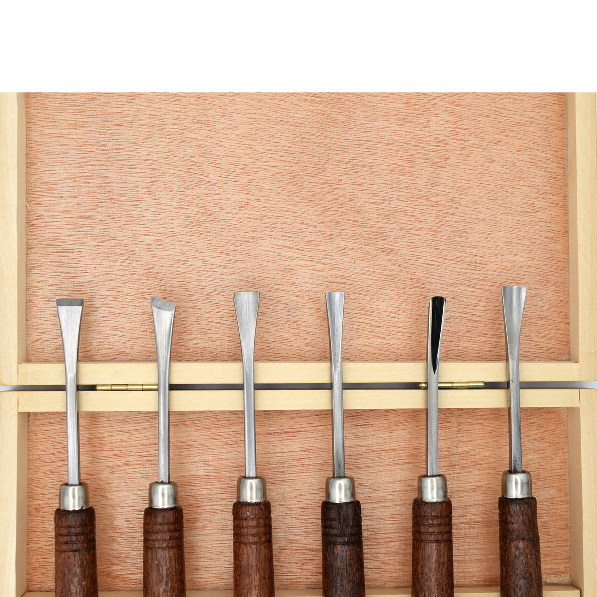 Ciseaux à sculpter Palm Grip avec coffret en bois - Lot de 6