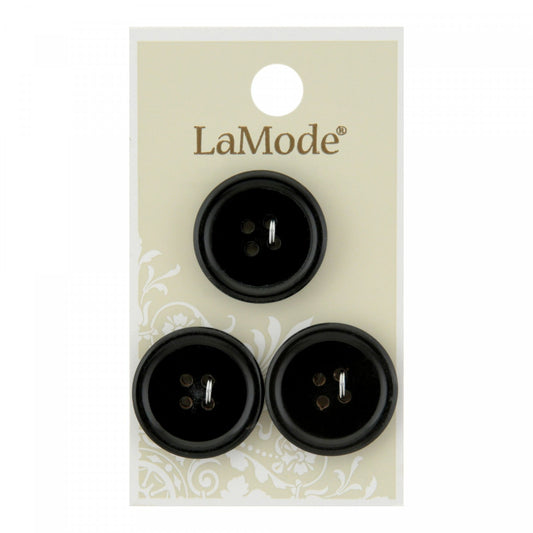 LaMode Buttons - Black - 7/8in - 22mm - 4 hole