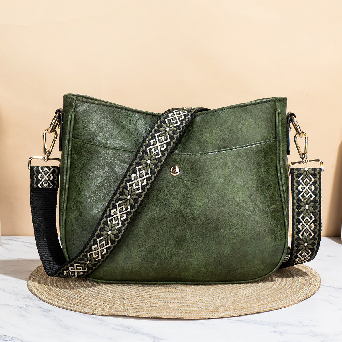 Women's Simple Crossbody Bag – PU Leather Shoulder Purse for Everyday Use