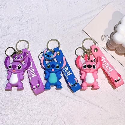 Disney Lilo & Stitch Accessories Keychain - 3 Adorable Styles with Durable Keyring & Car Charm - Perfect Gift Idea - Collectible Item - Ladies Keychains - Halloween Themed - UME Brand