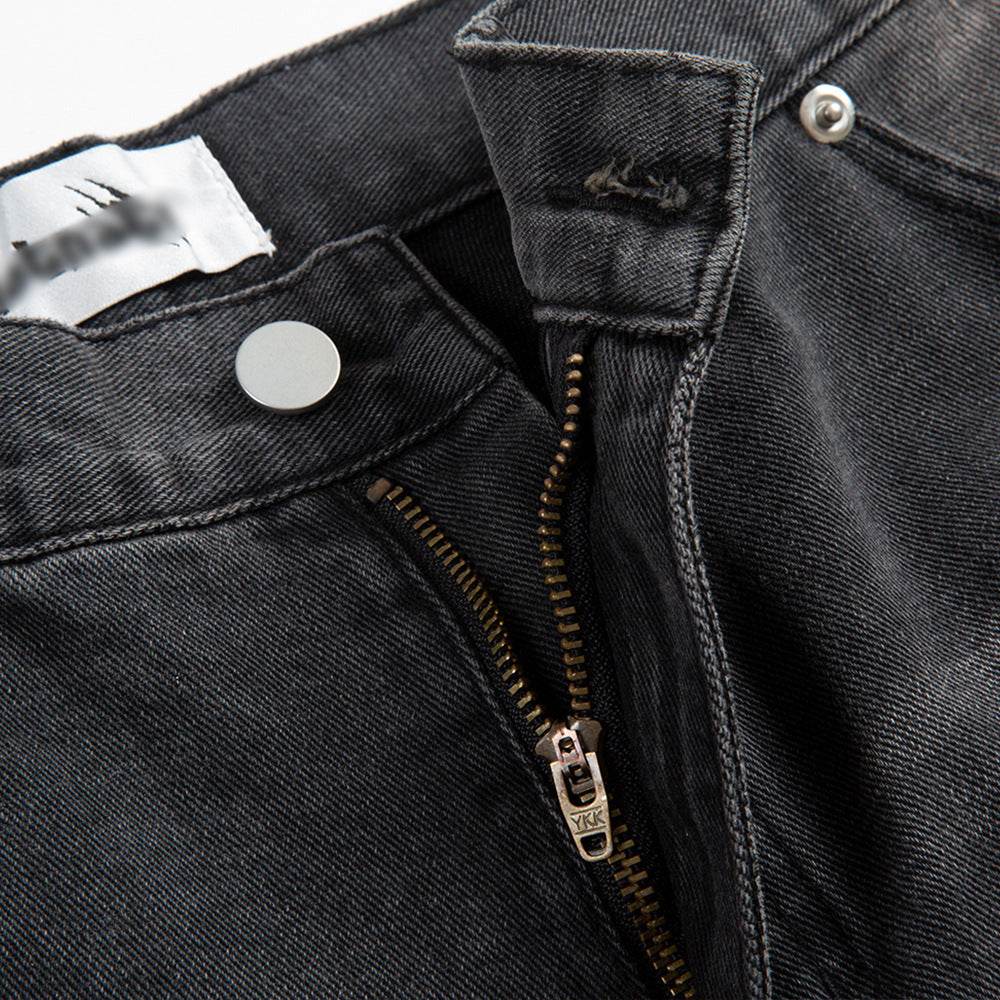 Punk Beggar Ripped Denim Straight-leg Trousers Men Jeans