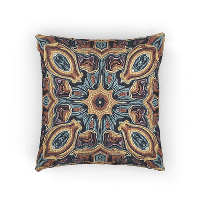 Bohemian Woven Pillow – Mosaic Medallion Decorative Throw Cushion