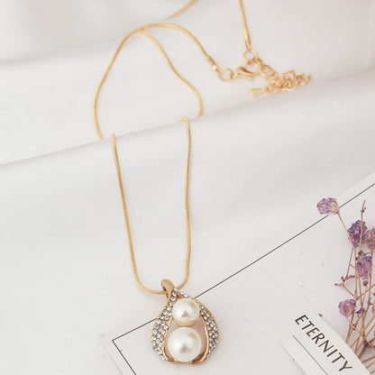 Pearl water drop bridal Necklace Set