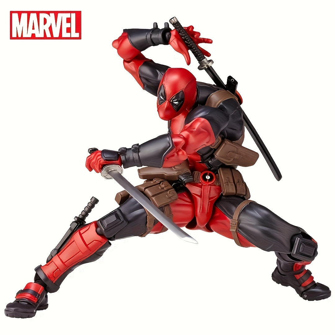 Disney Marvel Deadpool Action Figure - Articulated Joints & Face-Changing Feature, Pvc Collectible For Ages 14+ By Ume