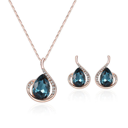 Diamond Crystal Two-piece Bridal Wedding Jewelry Set