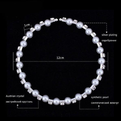 8MM bridal handmade pearls, Rhinestone necklaces set